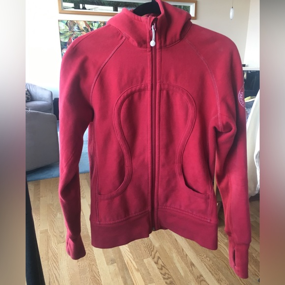 Lululemon Red It’s Just Lunch Scuba Hoodie Full Zip Jacket - Picture 5 of 17